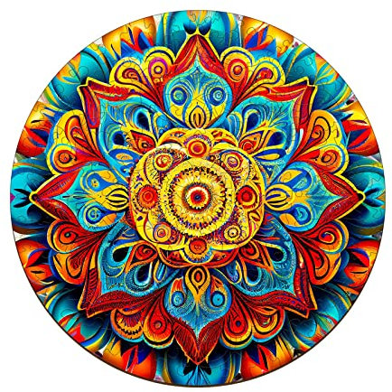 Blumuze Holzpuzzle Erwachsene, Mandala Holzpuzzle Einzigartige Tierform Puzzleteile, Holz-Puzzle, Puzzle aus Tierteilen, Puzzle Holz Erwachsene mit Geschenkbox aus Holz 338 Stück-L-35 * 35cm