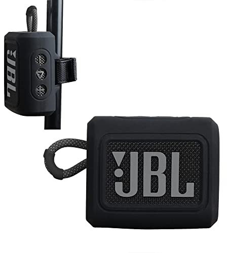 Hermitshell Silicone Sleeve is Suitable for JBL GO 4 /JBL GO 3 Wasserfester, tragbarer Lautsprecher(Schwarz)(Nur Silikonabdeckung)