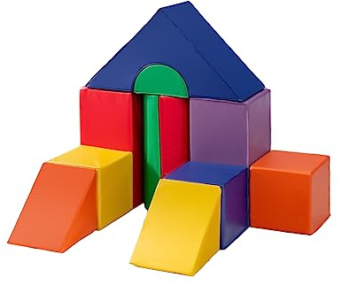 LIFEZEAL 11 Stück Schaumstoffbausteine für Kinder, Softbausteine Baby zum Klettern, Riesenbausteine Mehrfarbig, Spielbausteine Wasserdicht, Großbausteine für Kinderzimmer