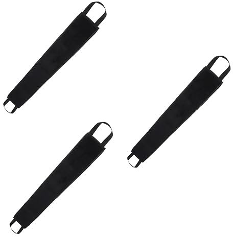 Alipis 6pièces Serviette De Bain Longue Flock Bande De Tirage Pour Application Huile Bronzante Frotteur Exfoliant Doux Pour Plage Noir