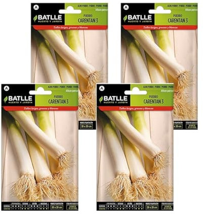Pack 4 Semillas de puerro carentan Semillas Batlle