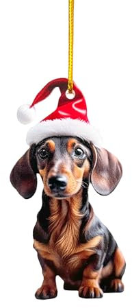 YEJAHY Hundeschmuck Für Den Weihnachtsbaum, Lustig Hunde Hängende Zubehör, Schlüsselanhänger, Charm-Anhänger aus Acryl, Weihnachtsdekoration Für Party, Weihnachten Geschenk (E)