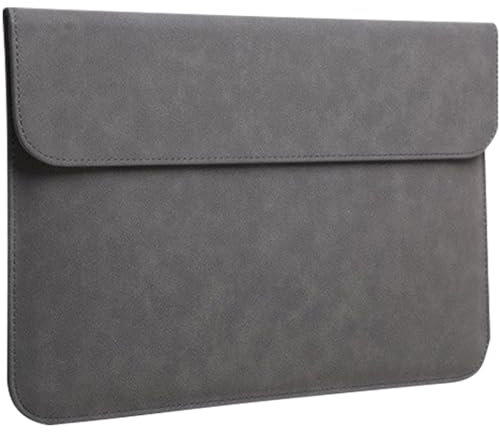 Dafape Laptop Sleeve, Suitable for 15 15.6 16 inch MacBook Lenovo HP Dell Computer Notebook Protective Case Durable Lightweight PU Thin Tablet Laptop Cover (Gray)