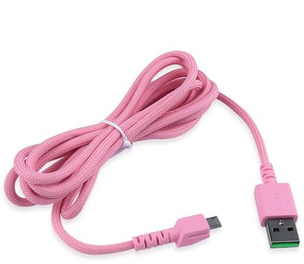 HUYUN USB-Ladekabel, kompatibel mit Naga Pro 20000 DPI & Basilisk &Viper Ultimate Hyperspeed Leichteste kabellose Gaming Maus (rosa)