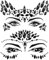 BBTO Halloween Gesicht Edelsteine Körper Juwelen 2 Stück Gesicht Glitzersteine Aufkleber auf Augen Stirn Kristall Strass Tattoos für Maskerade Cosplay Makeup Party, Schwarz (Klassisch Stil)
