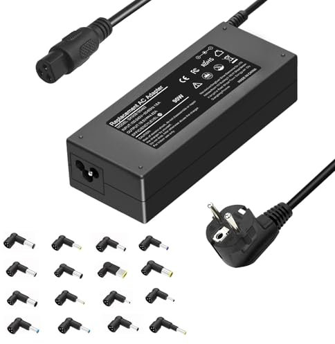90W Universal Netzteil Laptop Ladegerät für HP Dell Lenovo Acer ASUS Samsung Toshiba Sony IBM Fujitsu Gateway Notebook Ultrabook Chromebook mit 16 Steckers