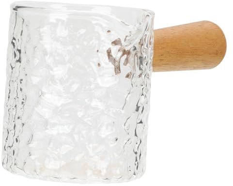 PRETYZOOM Clear Coffee Cup Small Cake Board Espresso Glass Cups Milk Creamer Pourer Mini Creamer Pitcher Glass Water Pitcher Salad Dressing Container Sauce Maple Stripe