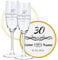 LALALO Sektglas mit Gravur 30. Hochzeitstag (2 St.), Perlen-Hochzeit Sektgläser Geschenk personalisiert/graviert, Jahrestag (Blütenträume)