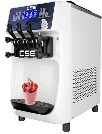 GSE Eismaschine Gastronomie 32L/Std. vorkühlend 2300W Speiseeisbereiter 12L Edelstahl Behälter Softeismaschine selbstkühlend Eiscreme Maschine mit Kompressor Eisbereiter für zuhause Eisdiele Gastro