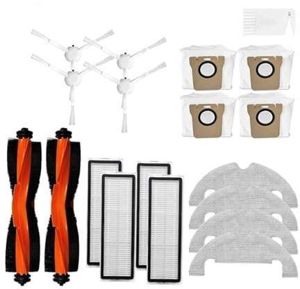 MEBSJY Compatible con Xiaomi Robot Vacuum X10, Piezas de Robot Aspirador, Repuesto de Cepillo Lateral Principal, Filtro Hepa, paño de fregona, Accesorios for Bolsa de Polvo(Color:Set 3)