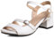 OALEEN Sandales Nu-pieds Femme Eté Petit Talon Carré Bride Cheville Boucle PU Cuir Confortable Chaussures Ouverte Soirée Blanche 44