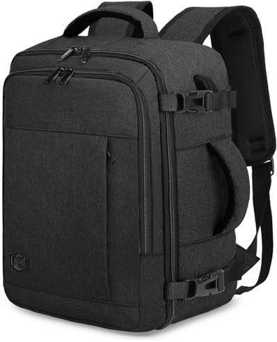 VANKEV Zaino Easyjet 45x36x20 Zaino da Viaggio Aereo Bagaglio a Mano 30L Donna Uomo per PC Portatili 15.6 Pollici per Scuola Lavoro Trekking Grigio scuro