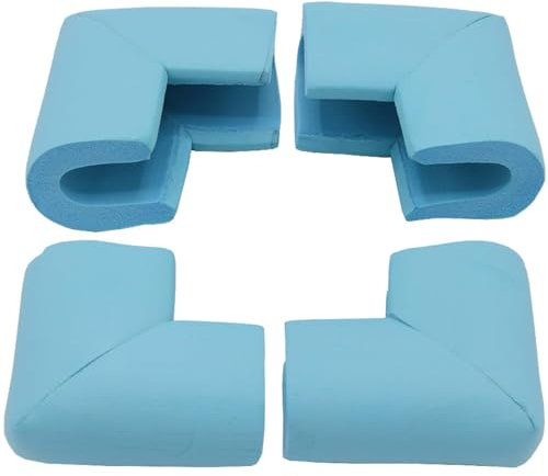 4 Pack Foam Corner Guards Edge Protectors, Safety Bumper W Self-Adhesive Tape Furniture Corner Glass Coffee Table Edge Guard Soft Rubber Baby Proofing, U Type,Blue foam edge protectors