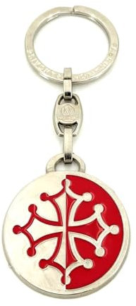 porte-clé médaillon croix occitane