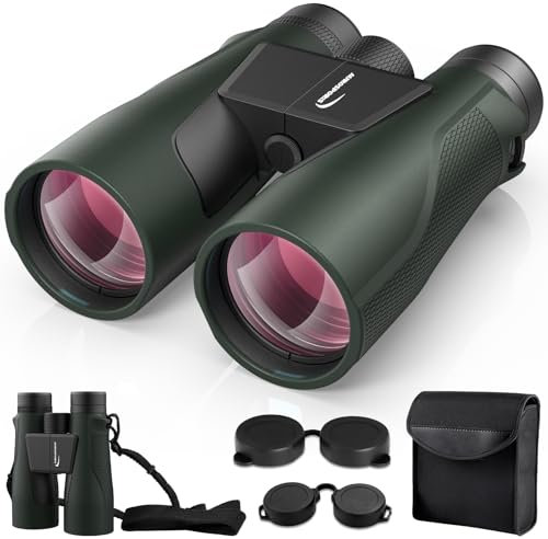 15x56 HD Fernglas Erwachsene - Aurosports Large View Fernglas mit klaren Low Light Vision - Leichtgewicht Easy Focus Vogelbeobachtung Jagd Wandern Kreuzfahrt Reisen - Grün