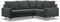 Mebligo - Ecksofa mit Schlaffunktion und Bettkasten Blank, Eckcouch mit Ottomane Rechts, Sofa L Form 226 x 175 x 92 cm, Couch mit Bonellfedern, Ecke Sofa Wohnzimmer, Schlafsofa - Dunkelgrau