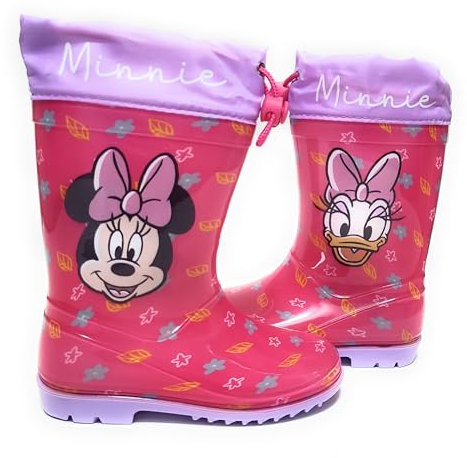 Disney Stivali da Acqua Minnie Mouse per Ragazze | Stivali da Acqua Minnie Mouse e Daisy | Stivali da Pioggia Suola Antiscivolo, Rosa, 28 EU