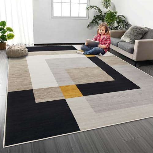 MOONLIGHT20015 Rugs Living Room Large 160x230 cm – Geometric Style Area Rugs for Bedroom – Non Slip Modern Printed Carpet For Lounge Dining Room, Milo