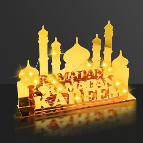TaimeiMao Acryl Eid Mubarak Tischdekoration, Eid Mubarak Ornament Acryl | Led Lampe Ramadan Dekoration, Ramadan Deko Lampe, Ramadan Dekoration Tischdekoration für Zuhause, Büro, Festival Partys