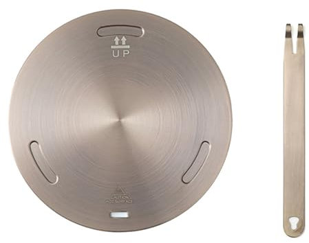 RoseFlower Adaptador Induccion de 28cm/11'', placa convertidora de placa de inducción de acero inoxidable, placa difusora de calor con mango extraíble, adaptador induccion cafetera