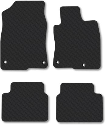 Honda Civic (2016-2022) 5mm Rubber Car Mats | Heavy Duty Rubber Tailored Fit Floor Mats Full Coverage Durable Waterproof Accessories Easy Clean Anti Slip Made in the UK