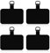 4uds de Lengüetas para Cordón de Telefono, Lengüeta de Cordón de TPU para Teléfono Celular Parche de Cordón de Seguridad Giratorio de 360° Almohadillas de Cordón Universales (Negro)