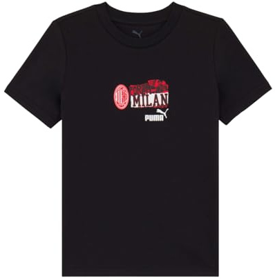 A.C. Milan - T-Shirt ftblNRGY, Bambini e Ragazzi, Maglia Casual a Maniche Corte, Prodotto Ufficiale, Maglietta Sportiva AC Milan, Nero, 16 Anni