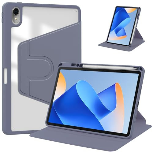 Viajes con tableta Funda trasera transparente compatible con Huawei MatePad 11 de 11 pulgadas 2021 con soporte Compatible with bolígrafo, soporte giratorio de 360 grados Folio Flip Smart Tablet Cove