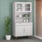 AJJHUUKI Home-Schränke & Aufbewahrung, Buffets & Sideboards, Top für Highboard MOLDE Weiß 90x35x100 cm Massivholz Kiefer
