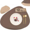 SÄNGER | Untersetzer & Platzsets abwaschbar aus Kunstleder 12 teilig, Platzdeckchen Tischuntersetzer für 6 Personen-rutschfest doppelseitig wasserdicht- Tischset Untersetzer Braun Beige 44 * 37cm