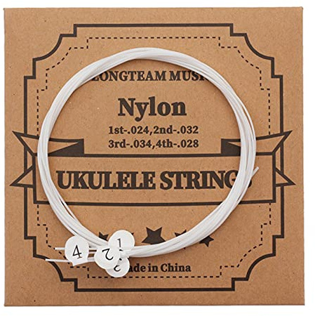 Haiki Juego de cuerdas de ukelele, 4 piezas de nailon transparente, piezas de repuesto para ukelele