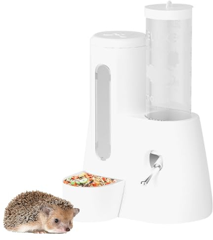 Dispensador De Agua para Conejos,Biberón Antigoteo para Mascotas Pequeñas con Plato para Comida | Accesorios Antifugas para Bebederos y Comederos de Mascotas Pequeñas para Erizo, Ratones y Conejos