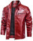 Giubbotto Chiodo, Giacca Tuta da Moto Giacca per Il Tempo Libero All'aperto Vintage Antivento Cappotto con Cerniera Giubbotto in Pelle Uomo Giacca a Vento Chiodo Pelle Uomo