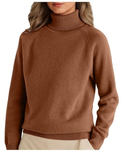 HANXIULIN Pullover Damen Winter Warm Rollkragenpullover Weich Bequem Langarmpullover Frauen Winterpullover Stehkragen Strickpulli Langarm Rolli Sweater Unterhemd Einfarbig Thermounterwäsche Sweatshirt
