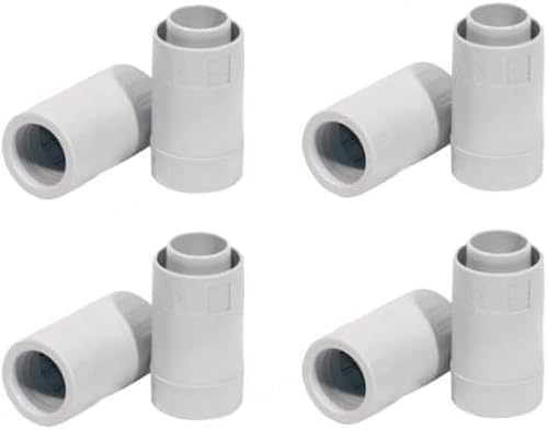 Set 4 pezzi - Raccordo Dritto Tubo Guaina 20 mm Giunto Stagno IP65 Grado Protezione - Grigio