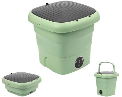 Mini Machine à Laver,4,5L Machine a Laver Portable,Mini Lave Linge, Linge Pliable Avec Panier De Vidange,3 Modes,Pour Sous-Vêtements Chaussettes Appartement Camping-Car Voyage (Vert)