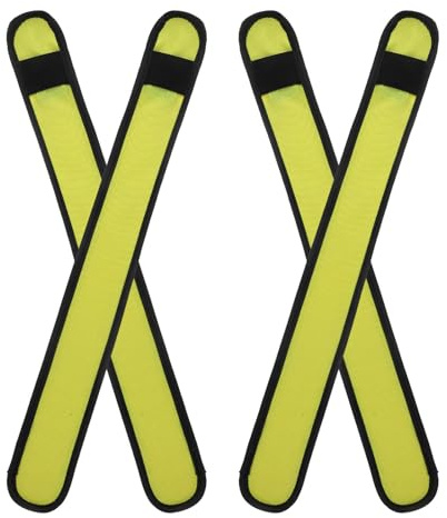 SKISUNO LED Leucht Pferdebeinband für Nachtreiten, 4 Stück, Gelb | Hohe Sichtbarkeit bei Training und Dunkelheit, Leichtes Stoffmaterial, Tragbar, für Pferde