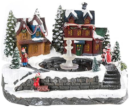Alasum Maisons Musicales pour Un Village de Noël : avec Fontaine Lumineuse et Aquatique, Centre de Table décoratif, décoration intérieure pour Les fêtes de Thanksgiving et de Noël