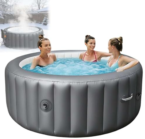 Spa Gonflable Extérieur avec 40℃ Chauffage de Circulation Jets D'air Grey