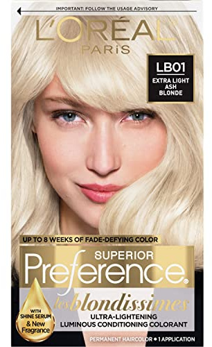 L'Oréal Paris Superior Preference Permanent Hair Color, LB01 Extra Light Ash Blonde