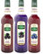 Lot de 3 sirops Mathieu Teisseire - Mûre, Cassis, Myrtille, pour boissons, rafraîchissements, cocktails, cafés et desserts, bouteilles de 70cl et 1L.