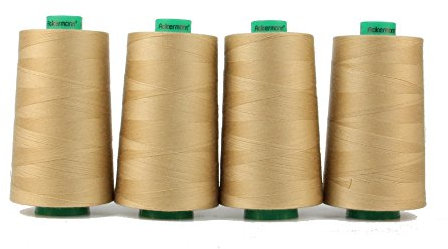 ACKERMANN 4X 5.000m UNIVERSAL NÄHGARN, Stärke 120, Qualitätsgarn, Overlock Garn, Garn für Overlock-Nähmaschinen (8065 Gold)