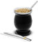 balibetov Mate Argentino - Kit Vaso para Mate de Doble Pared de Acero Inoxidable, incluye dos Bombillas y cepillo para Limpiar la Bombilla, resistente y elegante (Negro)