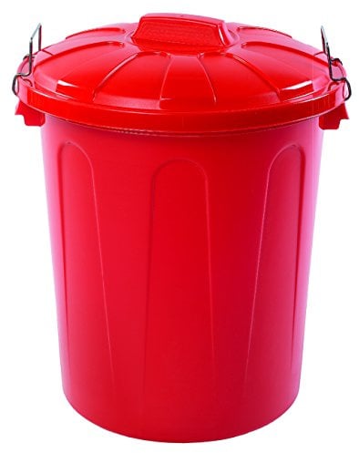 Glooke Selected Papelera plástica con tapa 51lts rojo