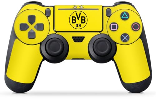DeinDesign Skin kompatibel mit Sony Playstation 4 Pro Controller Folie Sticker Borussia Dortmund Sterne BVB