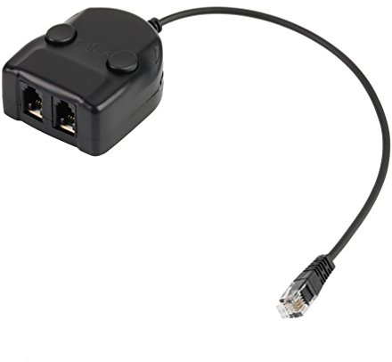 Splitter Training Adapter with Mute, Telephone Handset Splitter Training Box Volume Control Intelligent Sound Closed for Phone Handsets (1, Black)