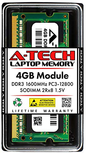 A-Tech 4GB RAM di ricambio per Samsung M471B5273DH0-CK0 | DDR3 1600MHz PC3-12800 2Rx8 1,5V SODIMM 204-Pin Modulo di memoria