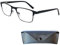 Metall Anti Blaulicht Brille Lesebrille mit rechteckigen Gläsern, Gratis Etui, Edelstahl Rahmen (Schwarz), Eckige Blaulichtfilter Brille Herren und Damen +1.0 Dioptrien