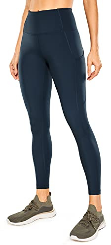 CRZ YOGA Naked Feeling Leggings mit Taschen 64cm | Glatte, Mittlere Kompression, Workout, Innenliegender Kordelzug, für Damen