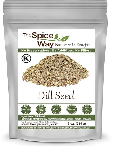 The Spice Way Dill Seed - Dill seeds for pickling, vegetables, pasta, salads and soups. 8 oz Dill Weed Seeds dill seasoning
